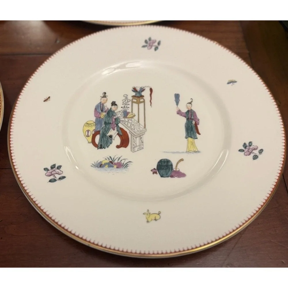 Set 12 Royal Worcester Early Worcester China Reproduction Plates Chinoiserie